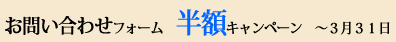 お問い合わせ画面作成半額キャンペーン